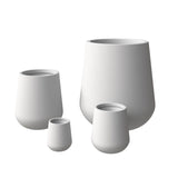 Orchid 4-Piece Round Modern Fiberstone and MgO Clay Decorative Planter Pot Set for Living Room Office Home Patio Porch Decor