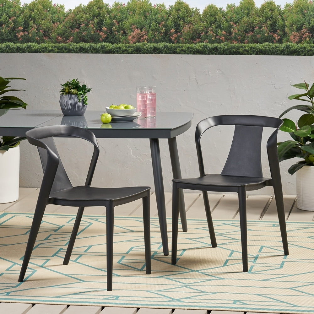 Orchid Outdoor Stacking Dining Chair (Set of 2) by Christopher Knight Home - 21.50" W x 19.50" D x 30.50" H