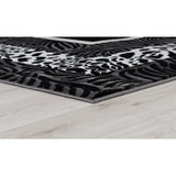 Orelsi Black/Grey Polyester Area Rug
