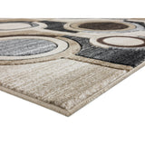 Orelsi Ivory/Grey Polyester Area Rug