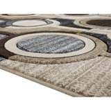 Orelsi Ivory/Grey Polyester Area Rug