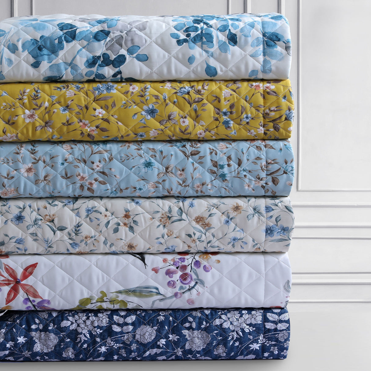 Azores Home Organic Cotton 300 Thread Count Printed Oversized Quilt Set