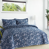 Azores Home Organic Cotton 300 Thread Count Printed Oversized Quilt Set