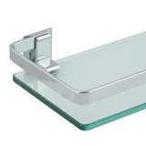 Organize It All Wall Mounted Glass Shelf with Chrome Rail - 23.5x5.5x2