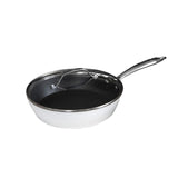 Orgreenic 12" White Round Hammered Pan with Lid