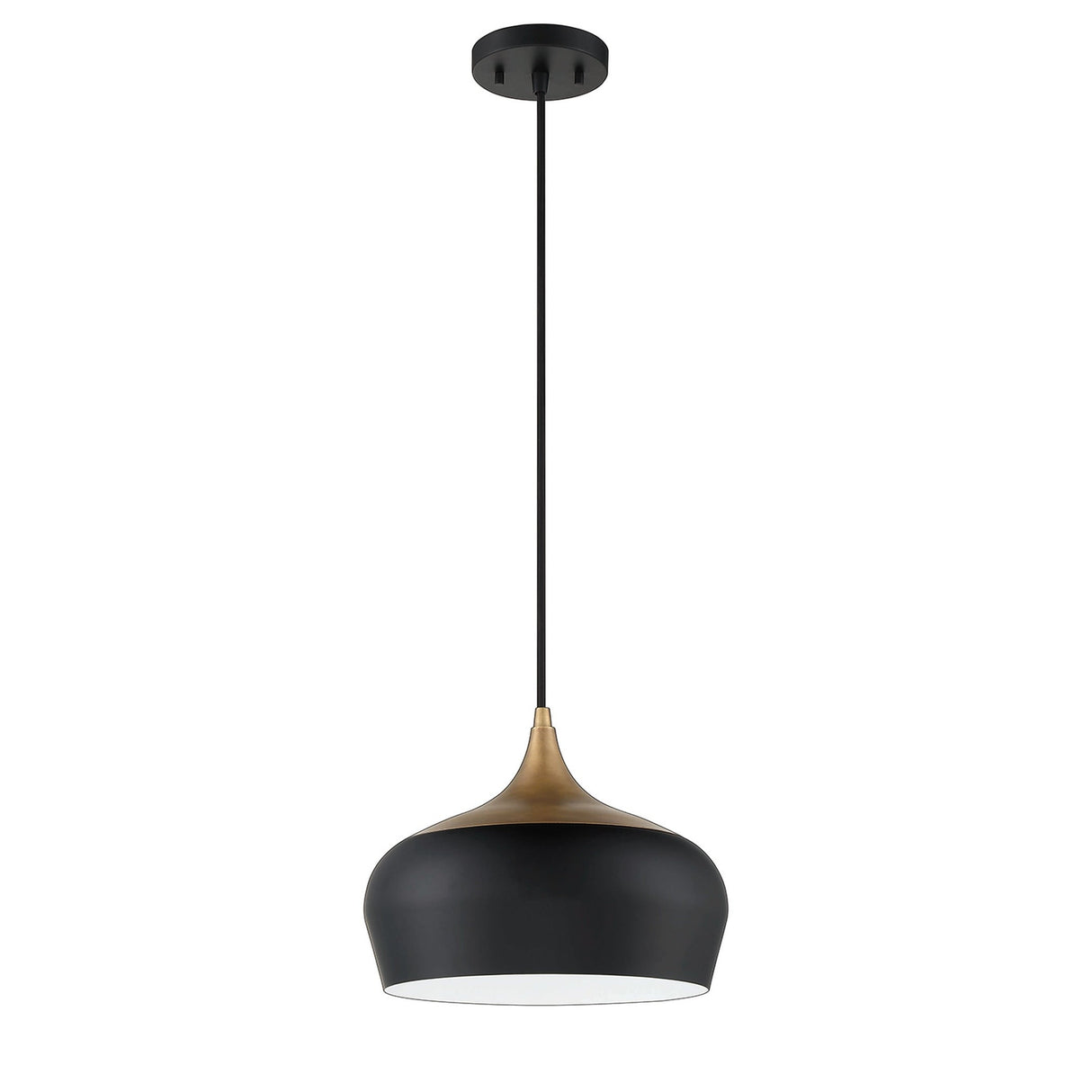Orian 1-Light Black and Brass Pendant