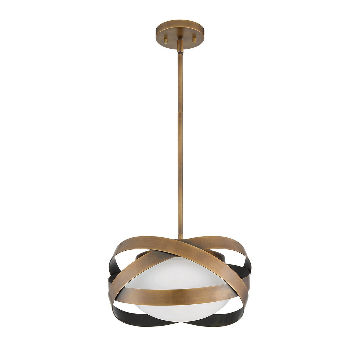 Orian 1-Light Black and Brass Pendant