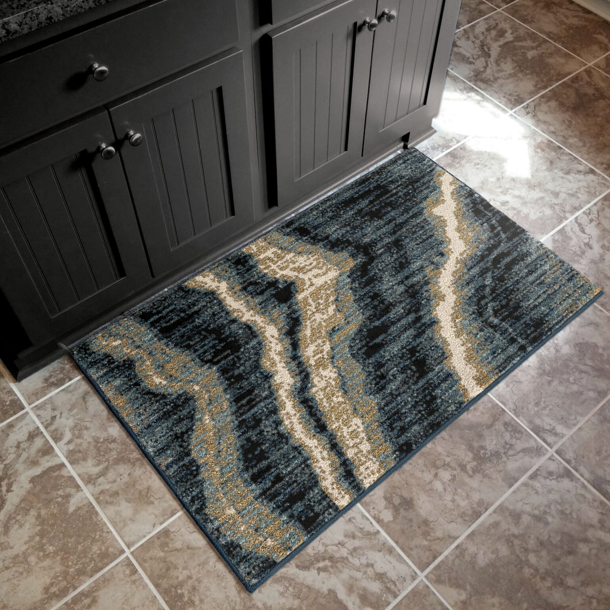 Orian Rugs American Heritage Midnight Marble Blue