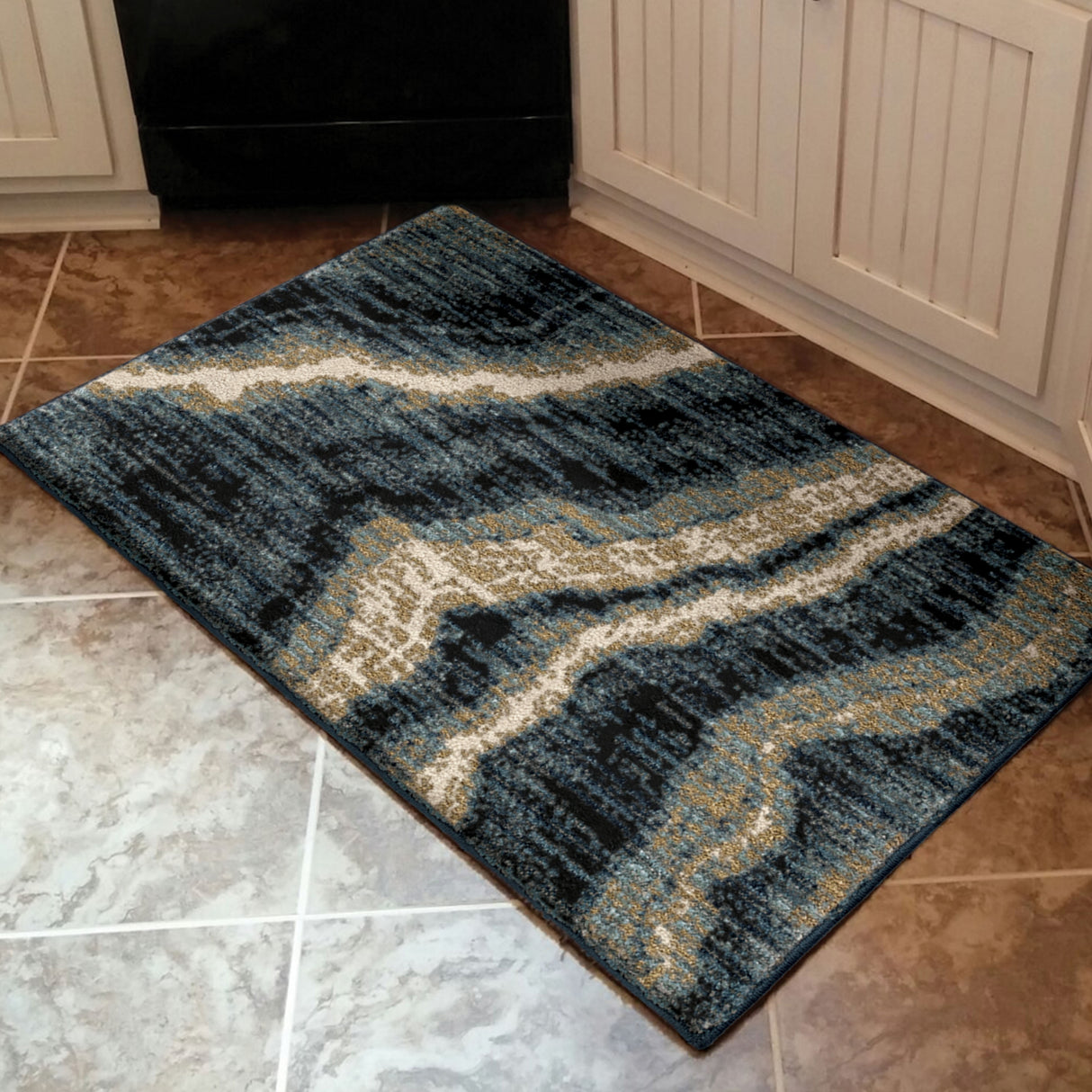 Orian Rugs American Heritage Midnight Marble Blue
