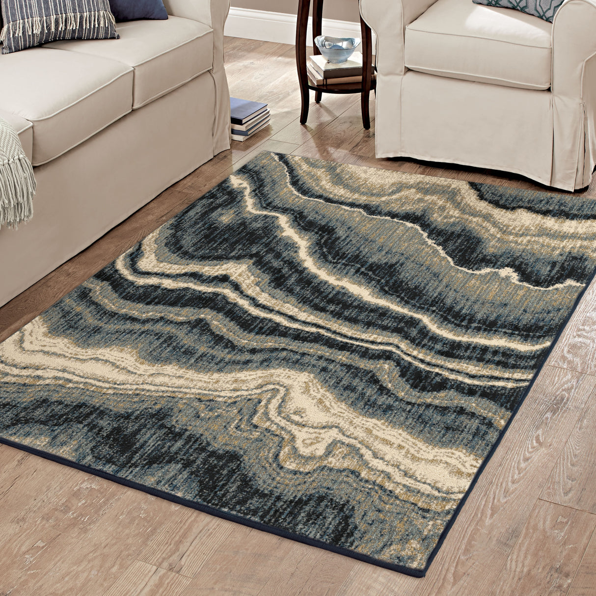 Orian Rugs American Heritage Midnight Marble Blue
