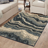 Orian Rugs American Heritage Midnight Marble Blue