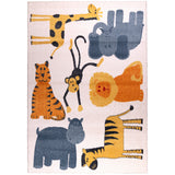 Orian Rugs Playroom Safari White Stain Resistant Kids Area Rug
