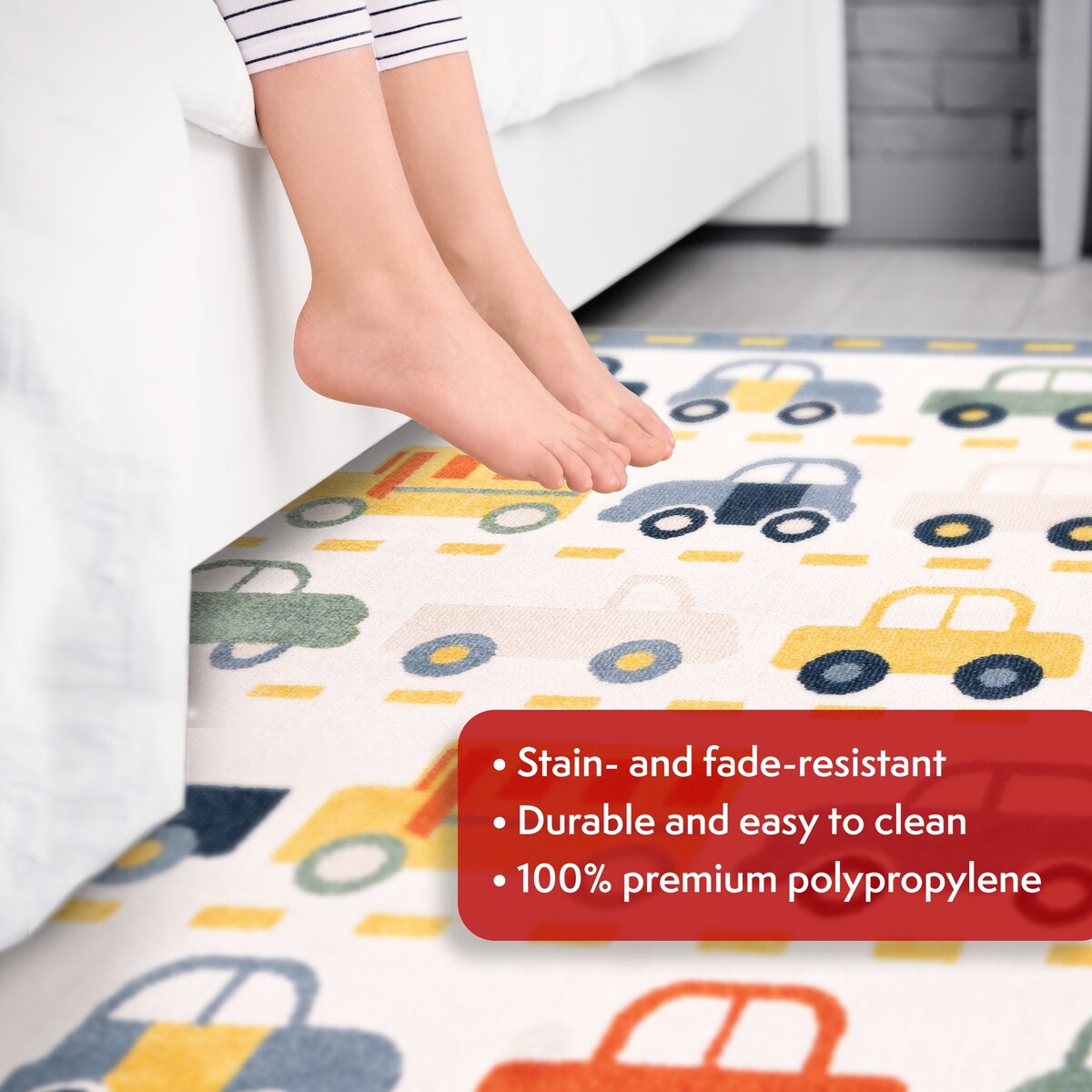 Orian Rugs Playroom Traffic White Stain Resistant Kids Area Rug