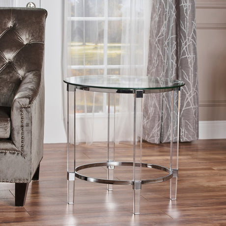Orianna Round Glass End Table by Christopher Knight Home - 24"L x 24"W x 24"H