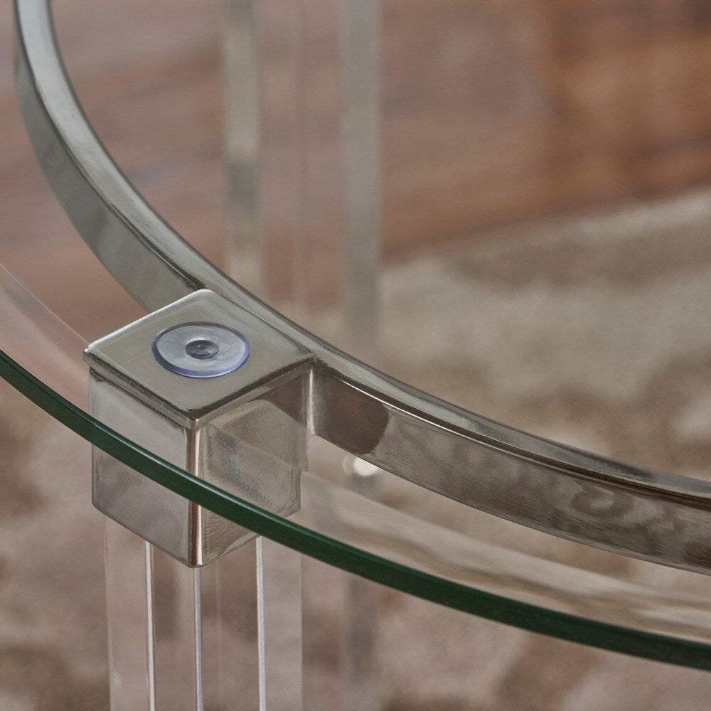Orianna Round Glass End Table by Christopher Knight Home - 24"L x 24"W x 24"H