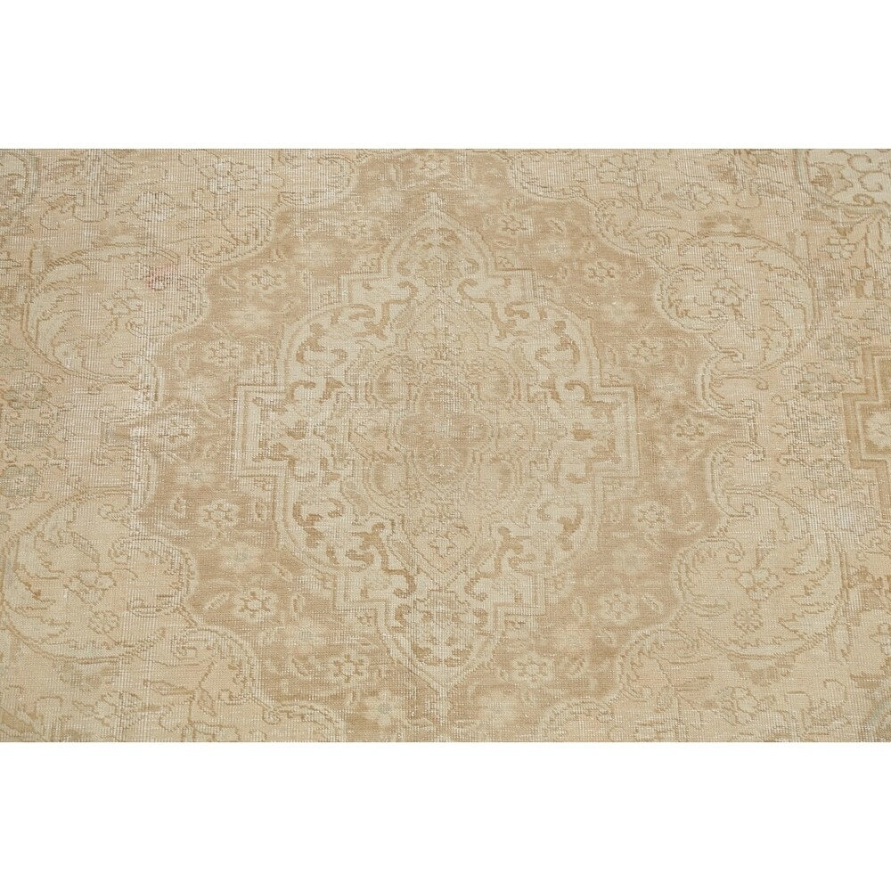 Oriental Hand Knotted Persian Traditional Muted Distressed Area Rug - 12'4" x 9'0"