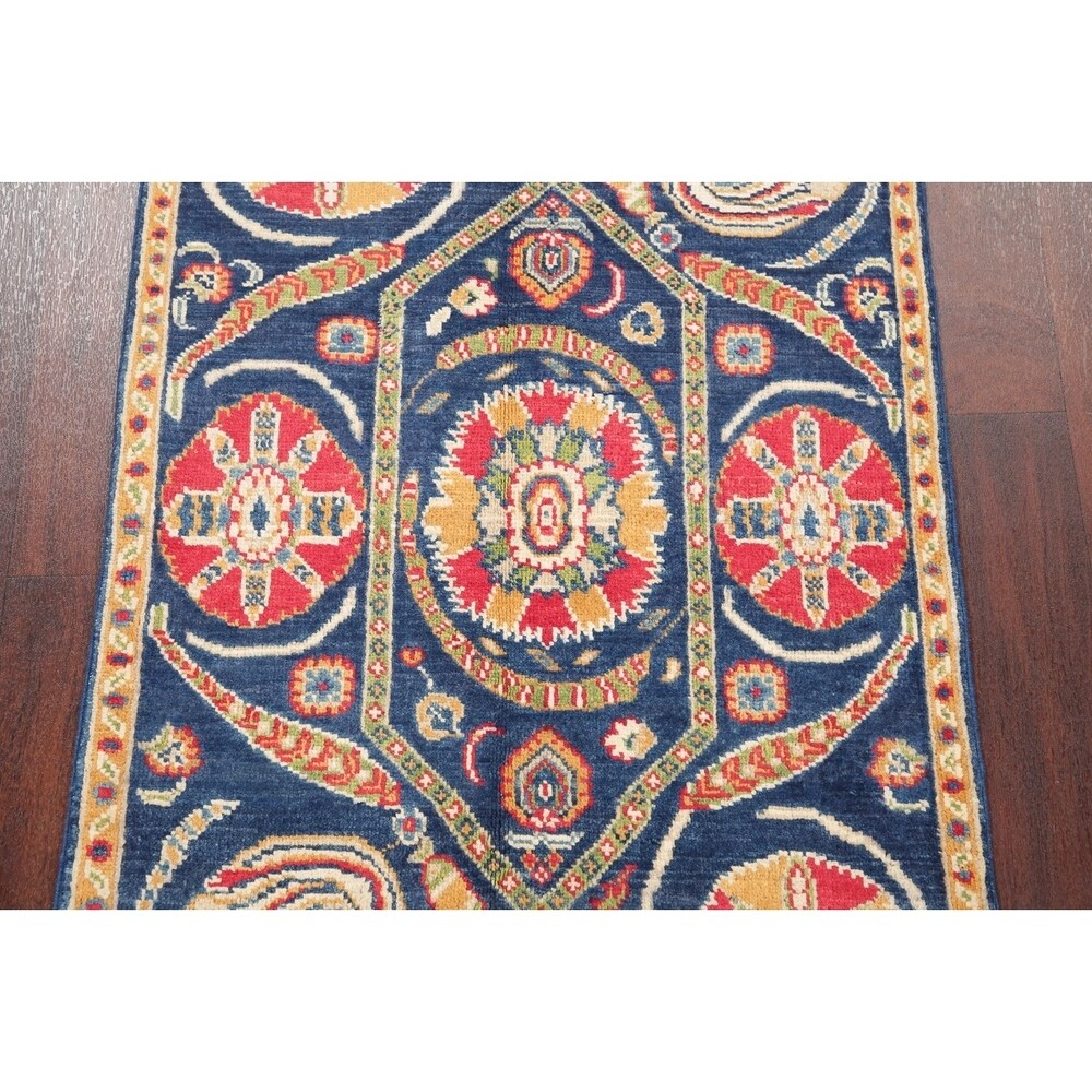 Oriental Kazak-Chechen Hand Knotted Pakistan Wool Area Rug - 3'11" x 2'8"