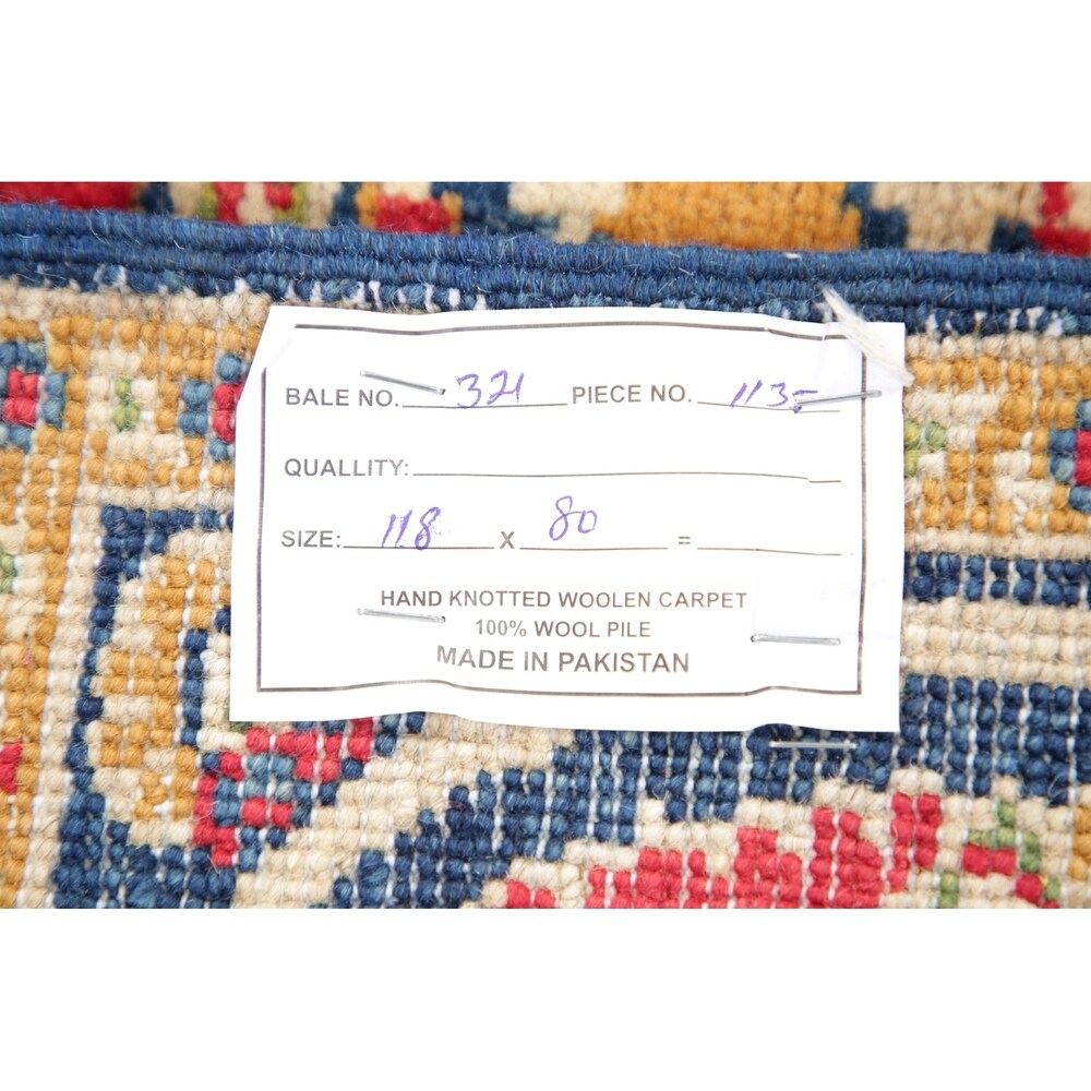 Oriental Kazak-Chechen Hand Knotted Pakistan Wool Area Rug - 3'11" x 2'8"
