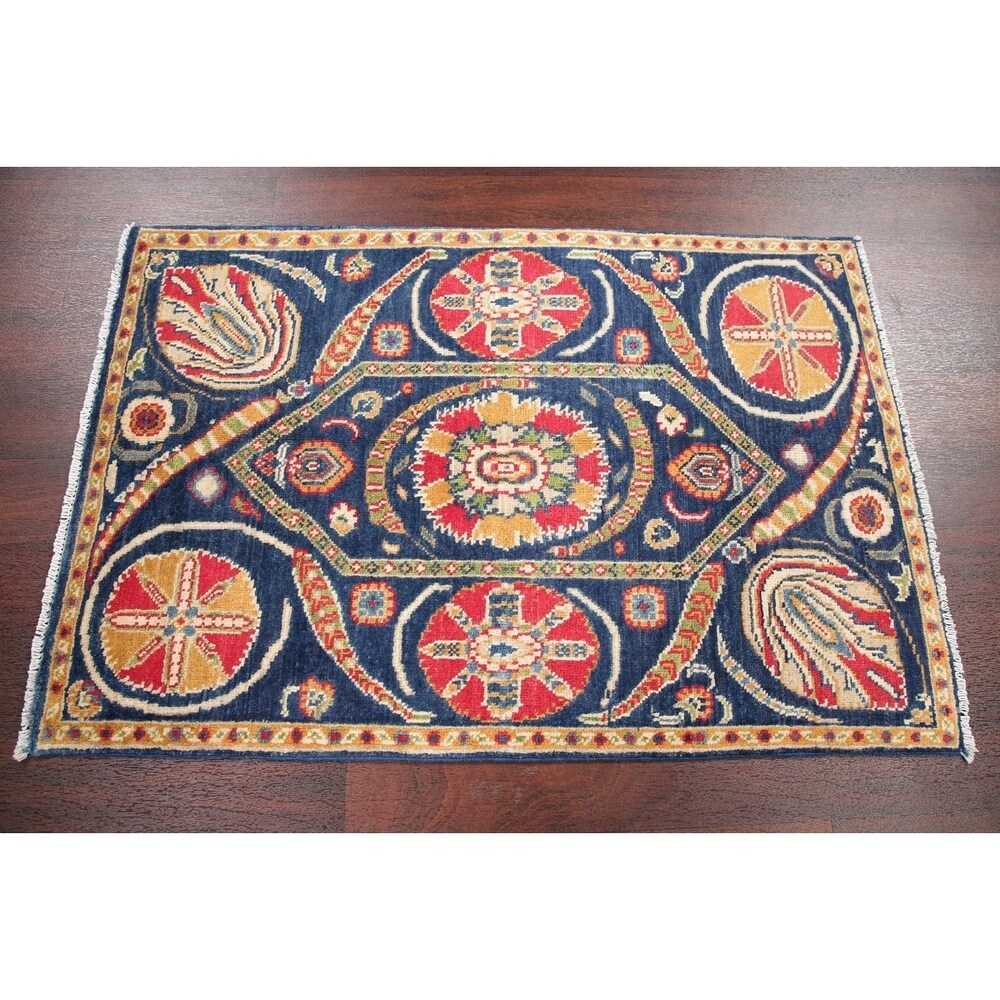 Oriental Kazak-Chechen Hand Knotted Pakistan Wool Area Rug - 3'11" x 2'8"