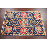 Oriental Kazak-Chechen Hand Knotted Pakistan Wool Area Rug - 3'11" x 2'8"