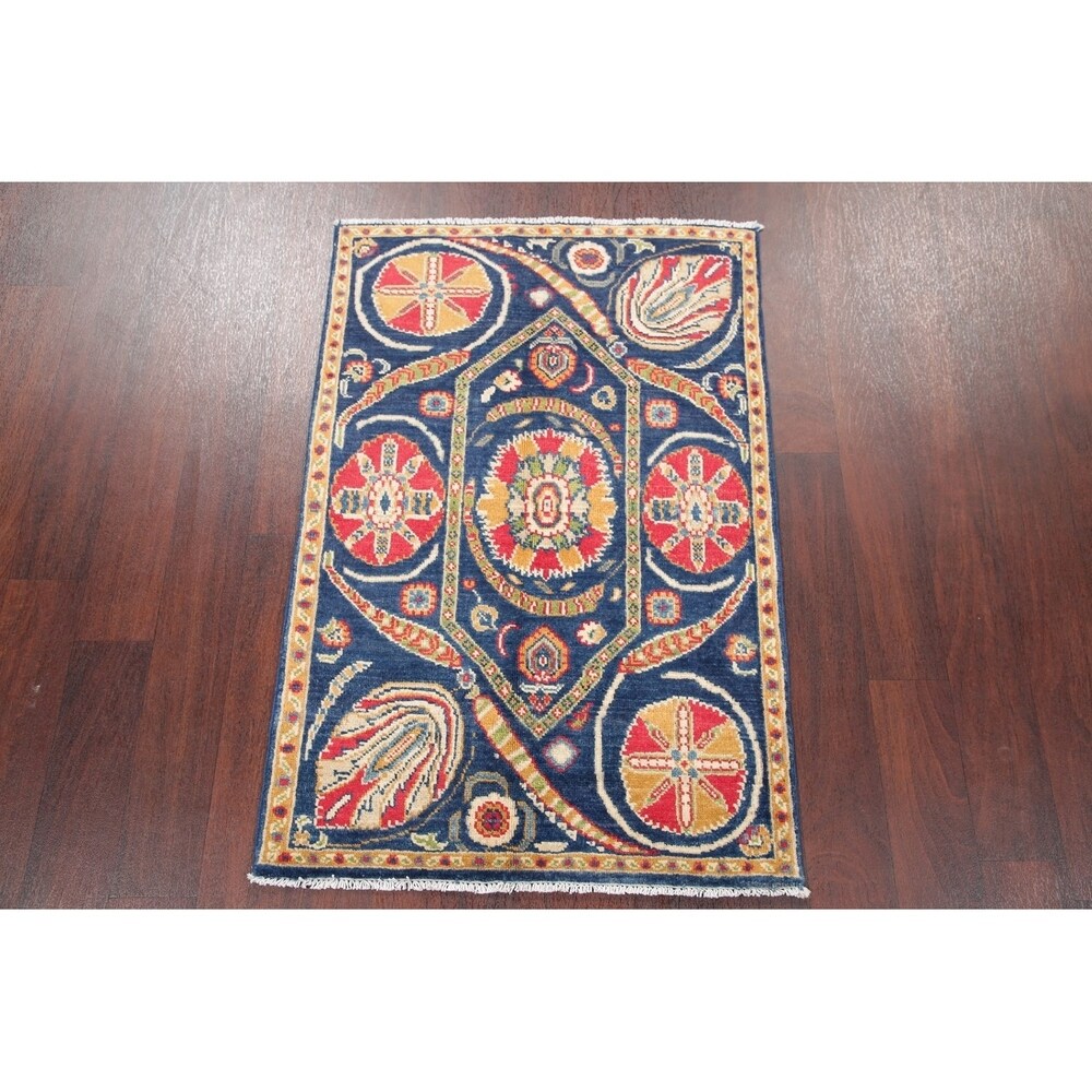 Oriental Kazak-Chechen Hand Knotted Pakistan Wool Area Rug - 3'11" x 2'8"