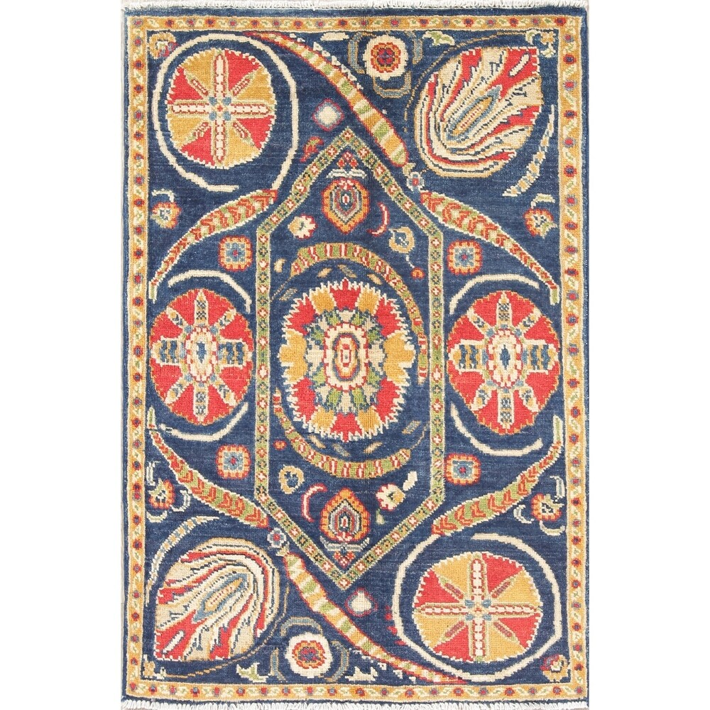 Oriental Kazak-Chechen Hand Knotted Pakistan Wool Area Rug - 3'11" x 2'8"