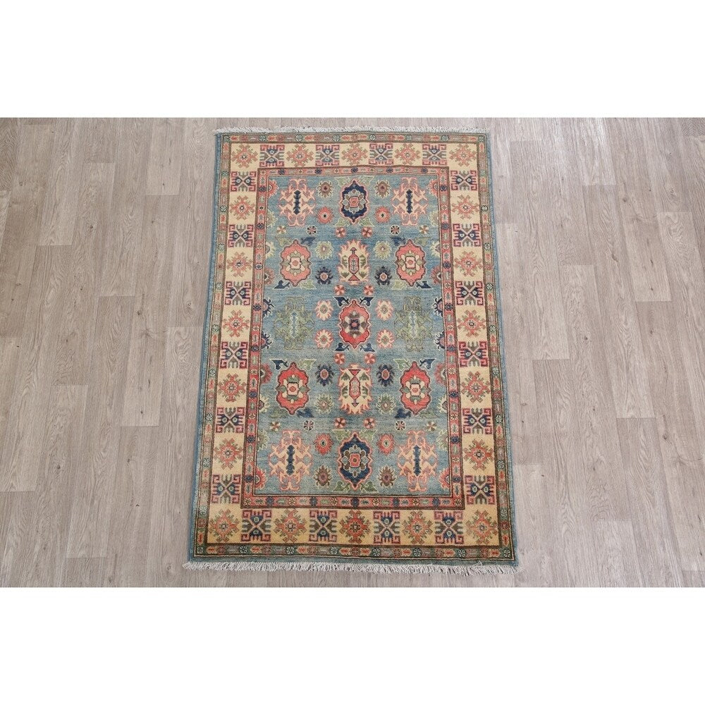 Oriental Kazak Hand Knotted Wool Carpet Traditional Pakistani Area Rug - 5'11" x 3'10"