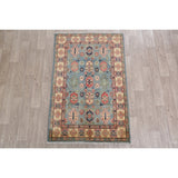 Oriental Kazak Hand Knotted Wool Carpet Traditional Pakistani Area Rug - 5'11" x 3'10"