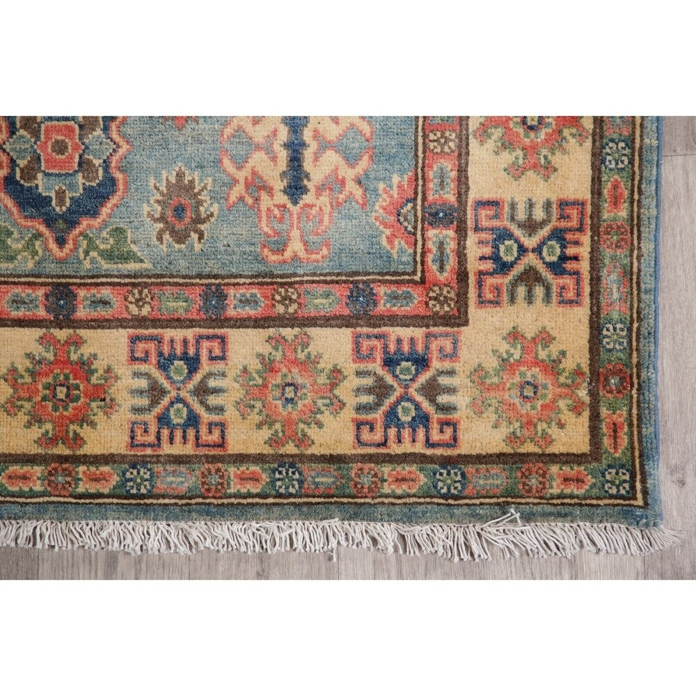 Oriental Kazak Hand Knotted Wool Carpet Traditional Pakistani Area Rug - 5'11" x 3'10"