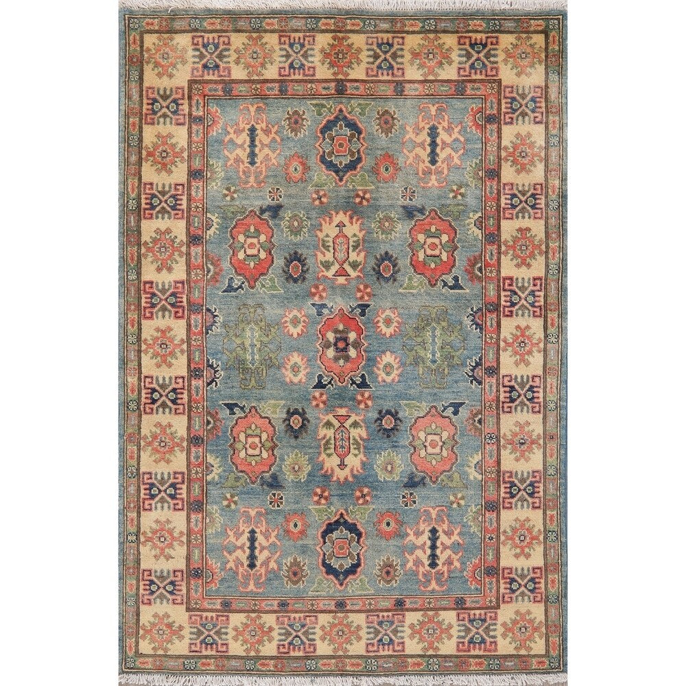 Oriental Kazak Hand Knotted Wool Carpet Traditional Pakistani Area Rug - 5'11" x 3'10"