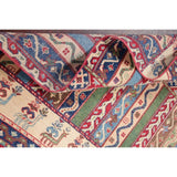 Oriental Kazak Hand-Knotted Wool Traditional Pakistani Area Rug - 6'9" x 5'3"