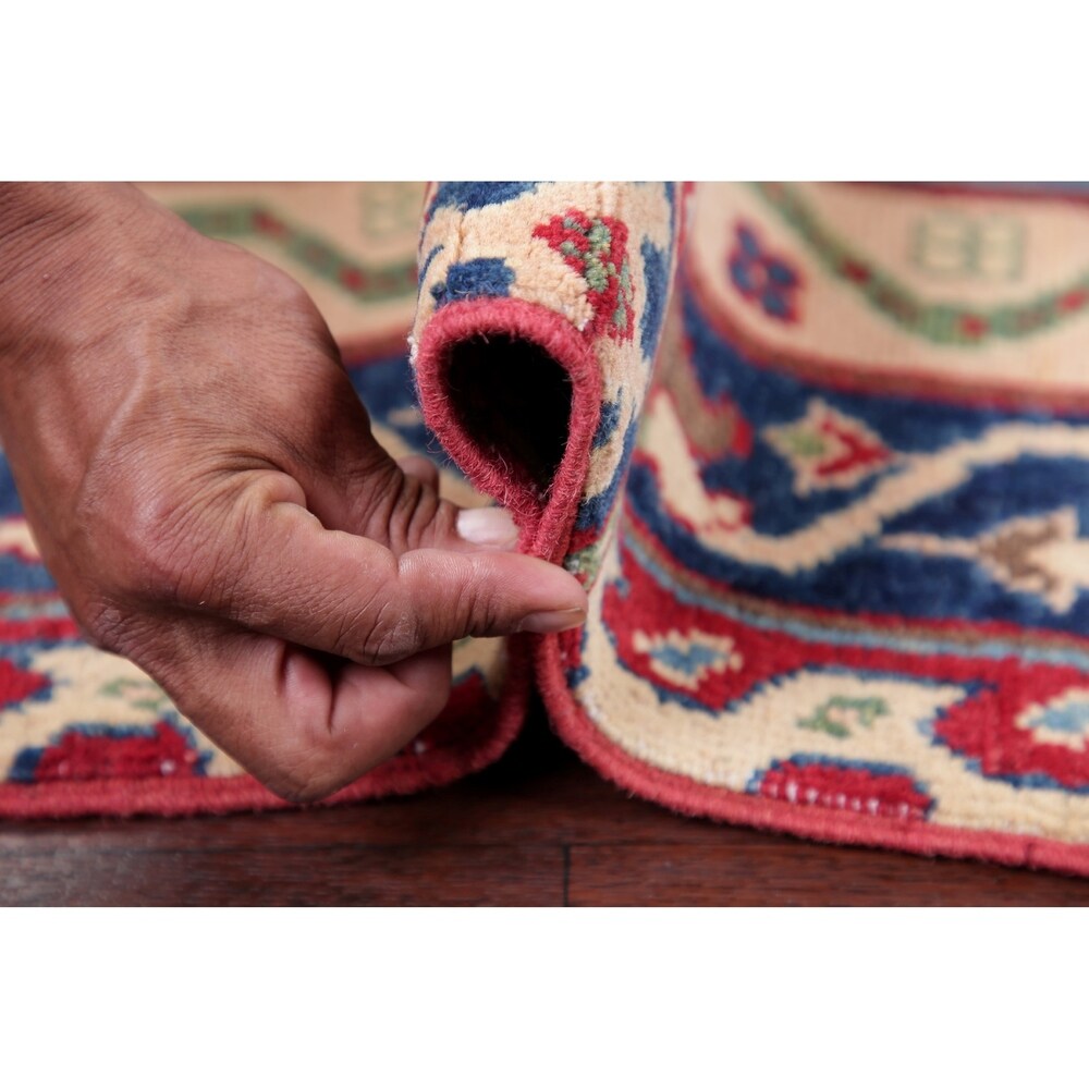 Oriental Kazak Hand-Knotted Wool Traditional Pakistani Area Rug - 6'9" x 5'3"