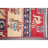Oriental Kazak Hand-Knotted Wool Traditional Pakistani Area Rug - 6'9" x 5'3"