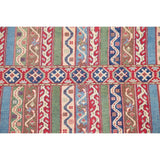 Oriental Kazak Hand-Knotted Wool Traditional Pakistani Area Rug - 6'9" x 5'3"