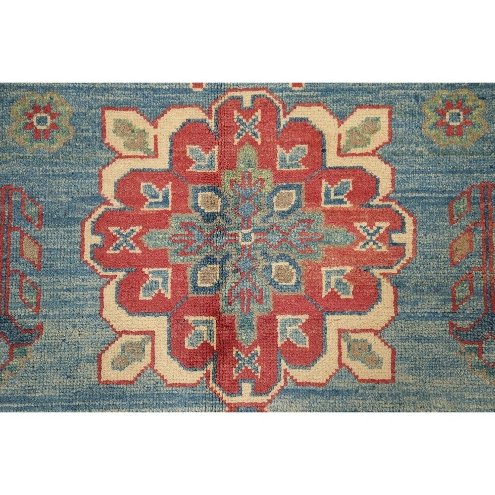 Oriental Kazak Traditional Hand-Knotted Wool Pakistani Area Rug - 10'0" x 7'11"