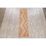 Oriental Kilim Wool Hand Woven Turkish Traditional Persian Runner Rug - 9'8" x 2'6" Runner