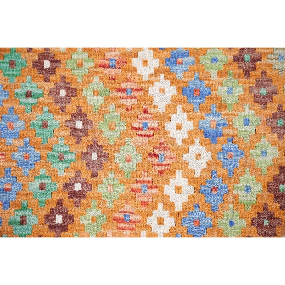 Oriental Kilim Wool Hand Woven Turkish Traditional Persian Runner Rug - 9'8" x 2'6" Runner