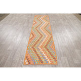 Oriental Kilim Wool Hand Woven Turkish Traditional Persian Runner Rug - 9'8" x 2'6" Runner