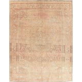 Oriental Medallion Muted Distressed Hand Knotted Persian Area Rug - 12'11" x 9'11"