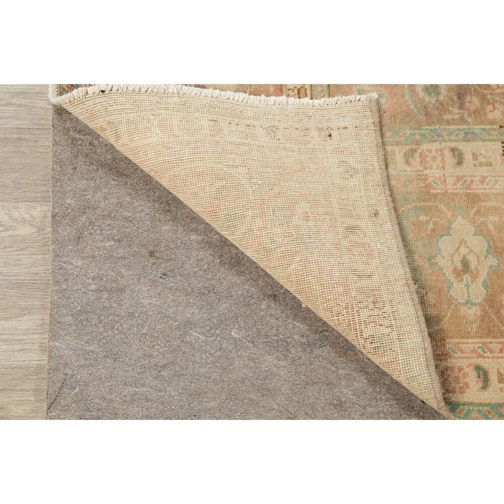 Oriental Medallion Muted Distressed Hand Knotted Persian Area Rug - 12'11" x 9'11"