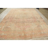 Oriental Medallion Muted Distressed Hand Knotted Persian Area Rug - 12'11" x 9'11"