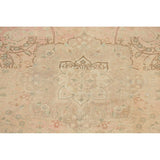 Oriental Medallion Muted Distressed Hand Knotted Persian Area Rug - 12'11" x 9'11"