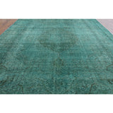 Oriental Overdyed Green Wool Hand-knotted Area Rug (9'6 x 12'3)