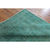 Oriental Overdyed Green Wool Hand-knotted Area Rug (9'6 x 12'3)