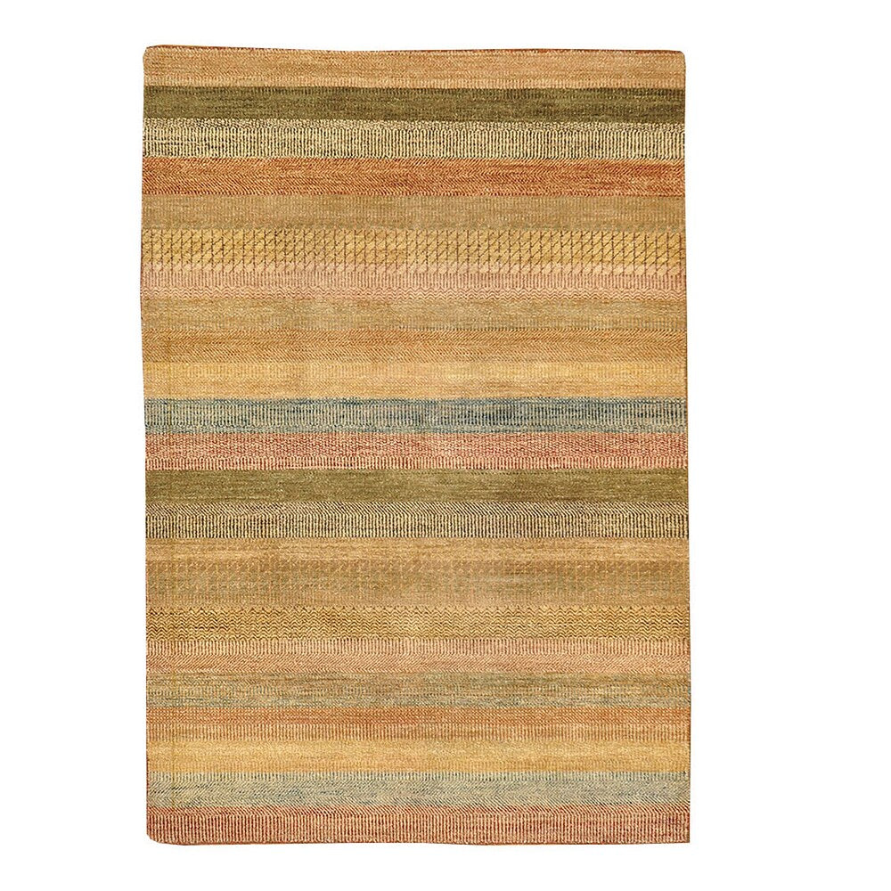 Oriental Hand-knotted Striped Gabbeh Wool Area Rug (4' x 6') - Multi