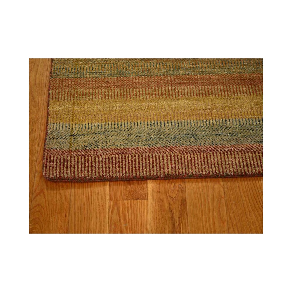 Oriental Hand-knotted Striped Gabbeh Wool Area Rug (4' x 6') - Multi