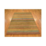 Oriental Hand-knotted Striped Gabbeh Wool Area Rug (4' x 6') - Multi
