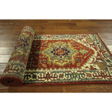 Oriental Runner Red and Ivory Heriz Serapi Hand Knotted Wool Area Rug - 2'6 x 7'10