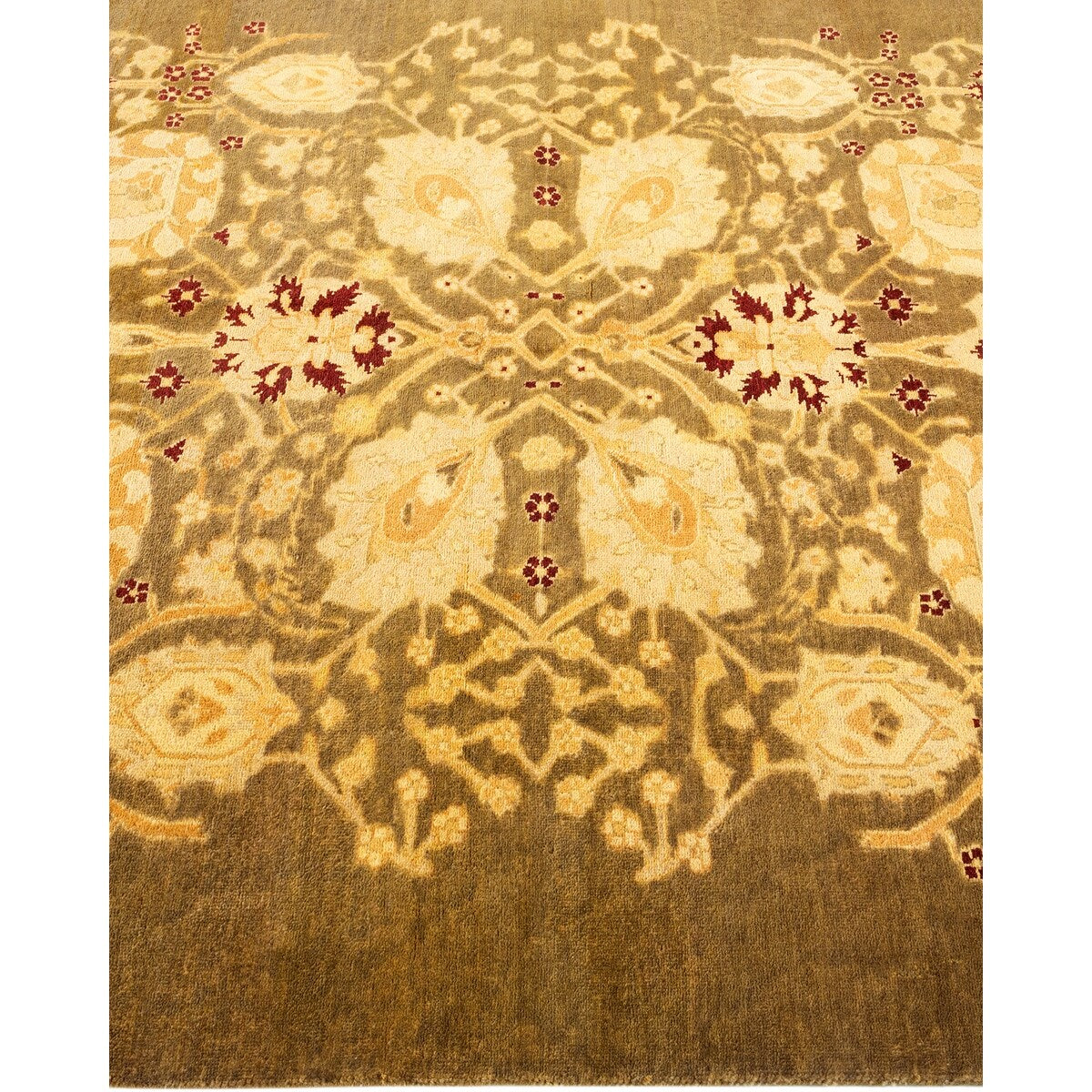 Oriental Silky Oushak, One-of-a-Kind Hand-Knotted Area Rug - Brown, 4' 8" x 6' 8" - 4'8" x 6'8"