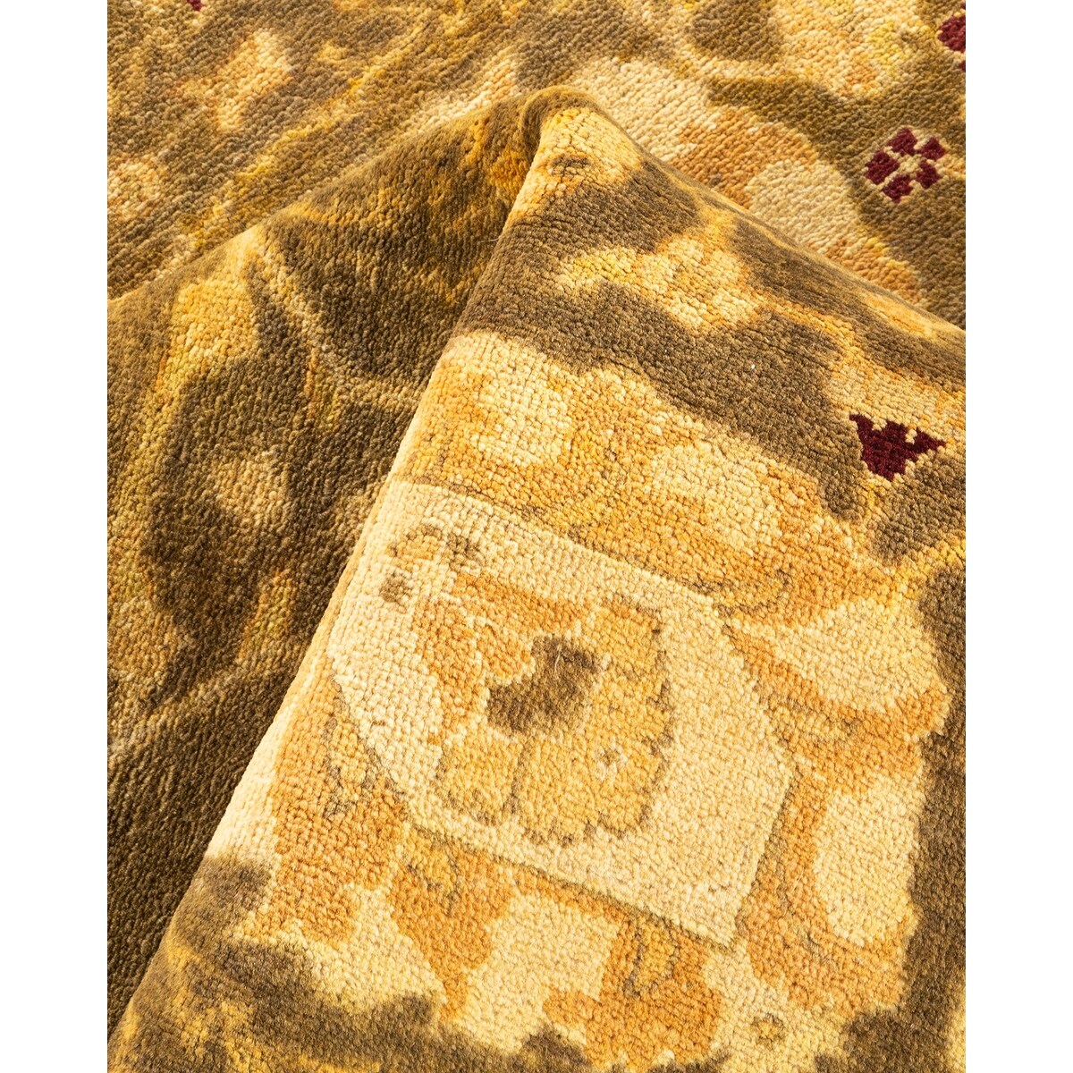 Oriental Silky Oushak, One-of-a-Kind Hand-Knotted Area Rug - Brown, 4' 8" x 6' 8" - 4'8" x 6'8"